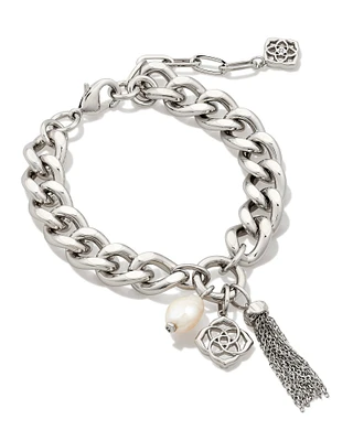 Everleigh Silver Chain Bracelet in Freshwater Cultured Pearl