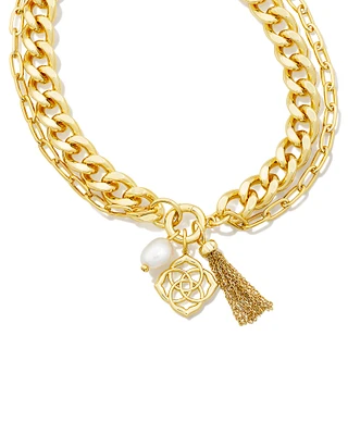 Everleigh Gold Chain Necklace in Freshwater Cultured Pearl