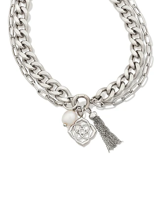 Everleigh Silver Chain Necklace in Freshwater Cultured Pearl