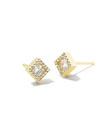Gracie Gold Stud Earrings in White CZ