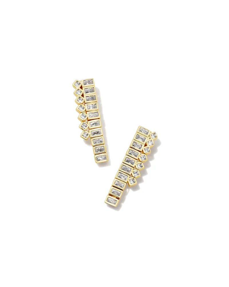 Gracie Gold Tennis Linear Earrings White CZ