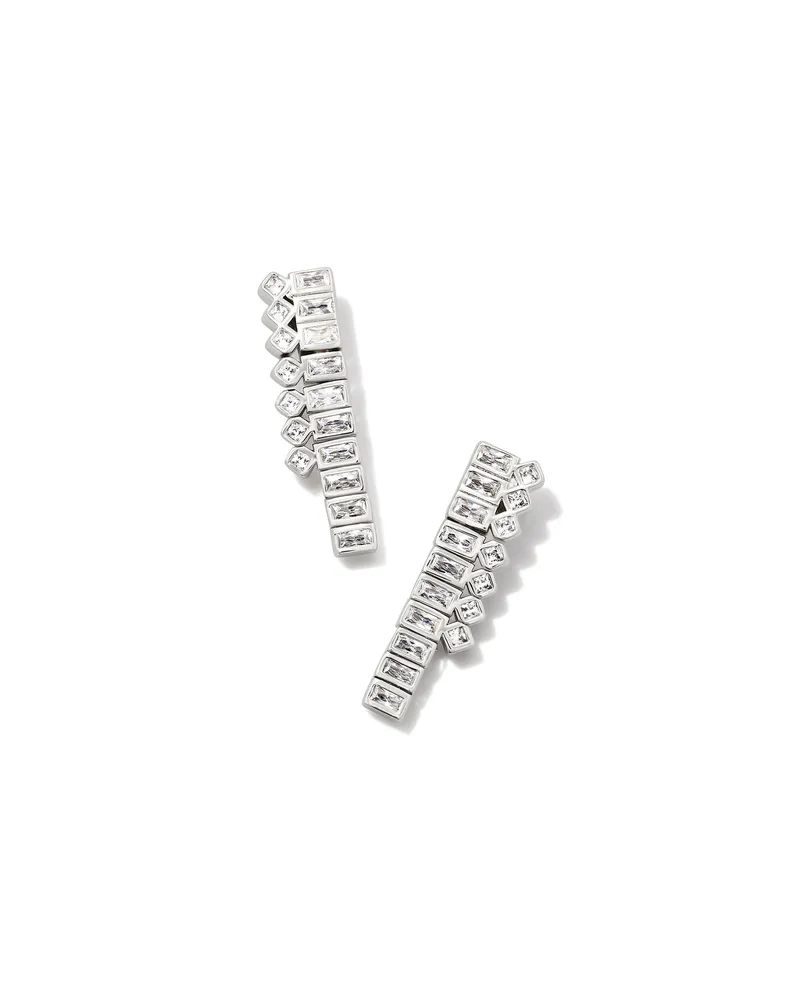Gracie Gold Tennis Linear Earrings White CZ