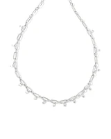 Lindy Silver Crystal Chain Necklace in White CZ