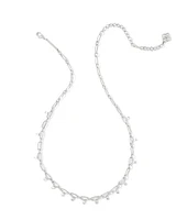 Lindy Silver Crystal Chain Necklace in White CZ