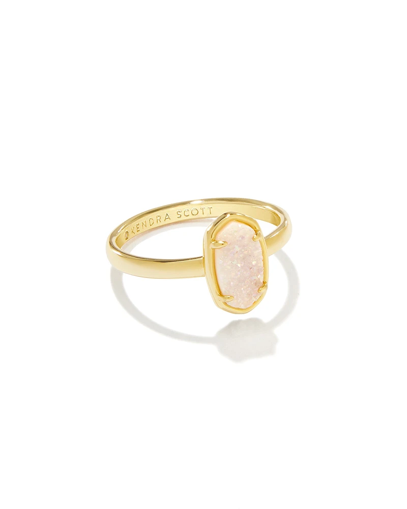Grayson Gold Band Ring Iridescent Drusy