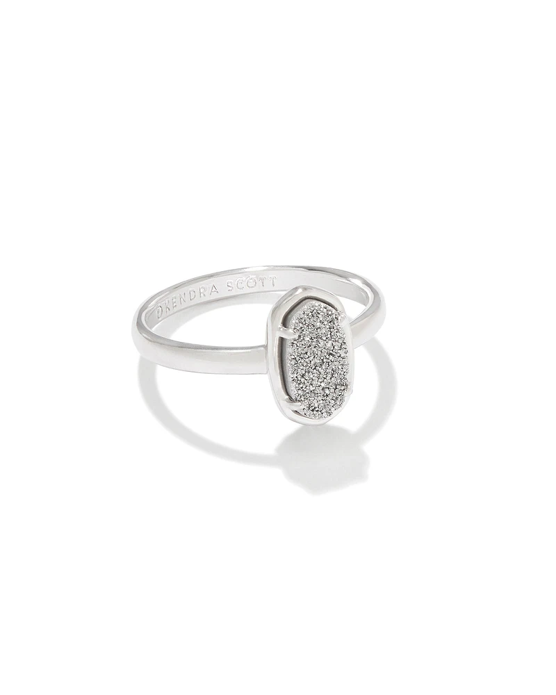 Grayson Silver Band Ring Platinum Drusy