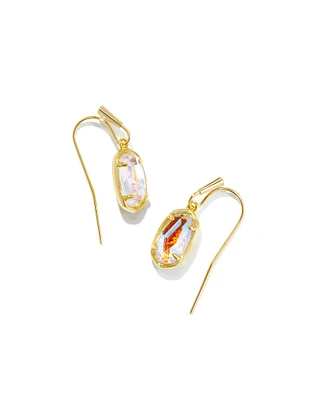 Grayson Gold Drop Earrings in Dichroic Glass