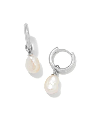 Willa Gold Pearl Huggie Earrings Freshwater Cultured