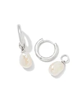 Willa Gold Pearl Huggie Earrings Freshwater Cultured
