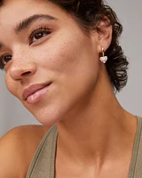 Ari Heart Gold Huggie Earrings Red Illusion