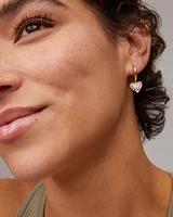 Ari Heart Gold Huggie Earrings Red Illusion