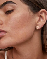 Ari Heart Gold Stud Earrings Ivory Mother-of-Pearl