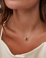 Basketball Gold Short Pendant Necklace Orange Goldstone