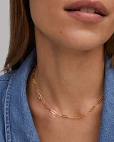 30 Inch Large Paperclip Chain Necklace in 18k Gold Vermeil
