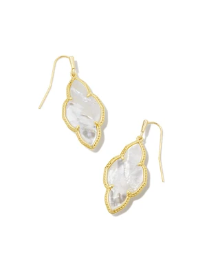 Abbie Gold Drop Earrings Ivory Mother-of-Pearl
