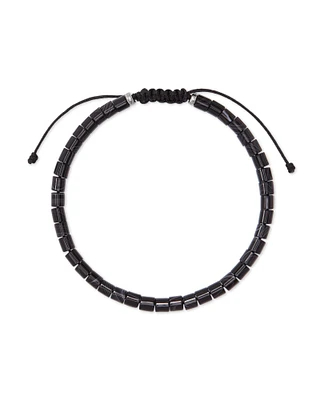 Grey Oxidized Sterling Silver Bracelet Black Banded Agate