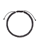 Grey Oxidized Sterling Silver Bracelet Black Banded Agate