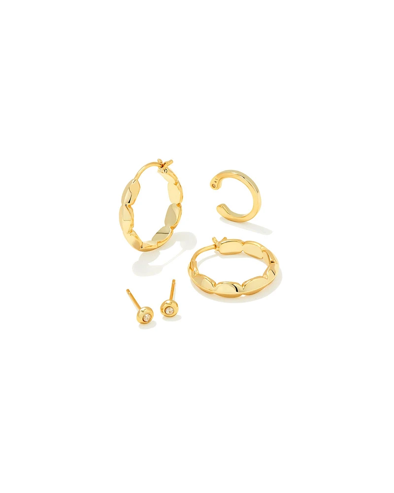 Brooke Huggie & Stud Set in Rose Gold