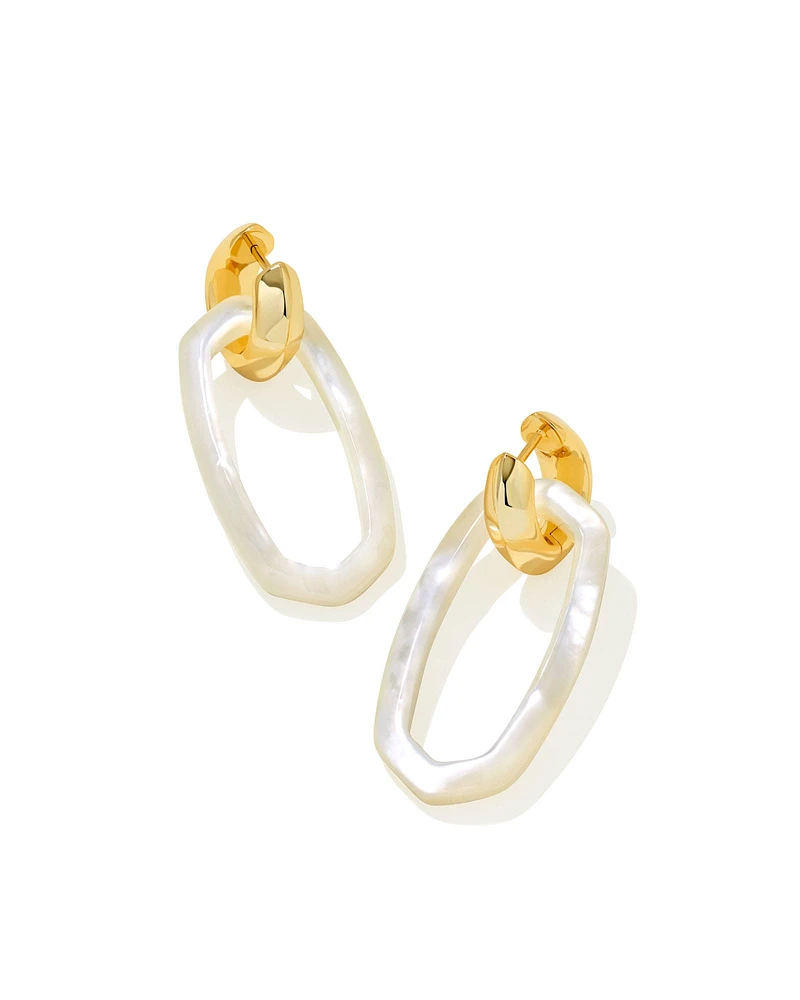 Danielle Gold Convertible Link Earrings Ivory Mother-of-Pearl