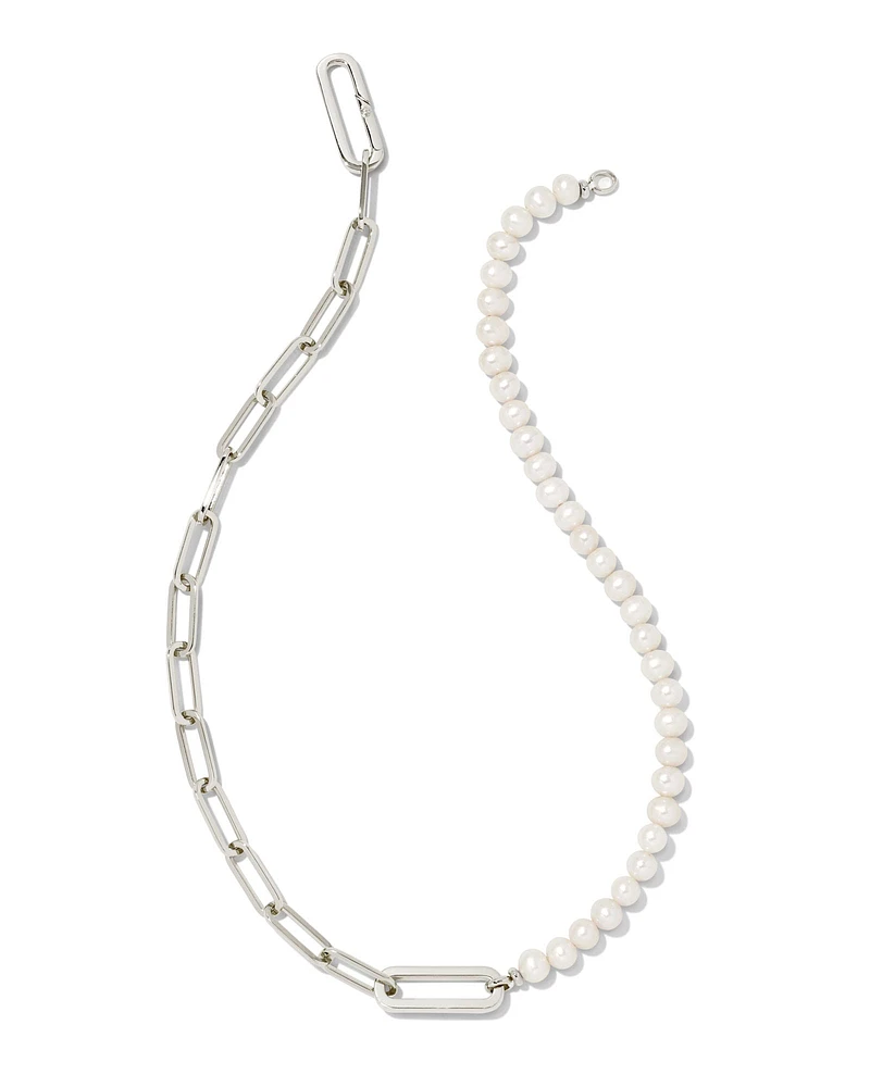 Ashton Silver Half Chain Necklace in Freshwater Cultured Pearl