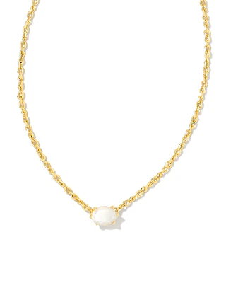 Cailin Gold Pendant Necklace Ivory Mother-of-Pearl
