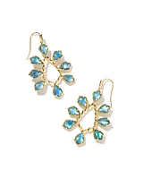 Camry Gold Open Frame Earrings in Dark Blue Mother-of-Pearl