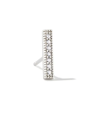 Austin Bar Silver Single Stud Earring in White CZ