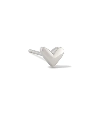 Haven Heart Single Stud Earring in Silver