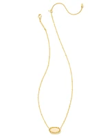 Elisa Gold Satellite Short Pendant Necklace in Yellow Kyocera Opal