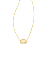 Elisa Gold Satellite Short Pendant Necklace in Yellow Kyocera Opal