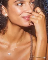 Ari Gold Pave Crystal Heart Earrings in White CZ