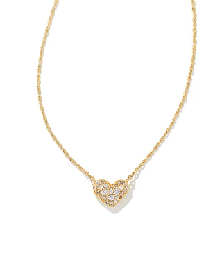 Ari Gold Pave Crystal Heart Necklace White CZ