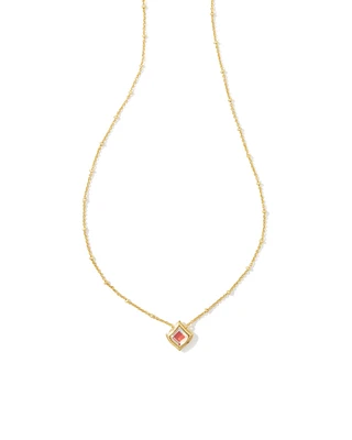 Kacey Gold Short Pendant Necklace in Dichroic Glass