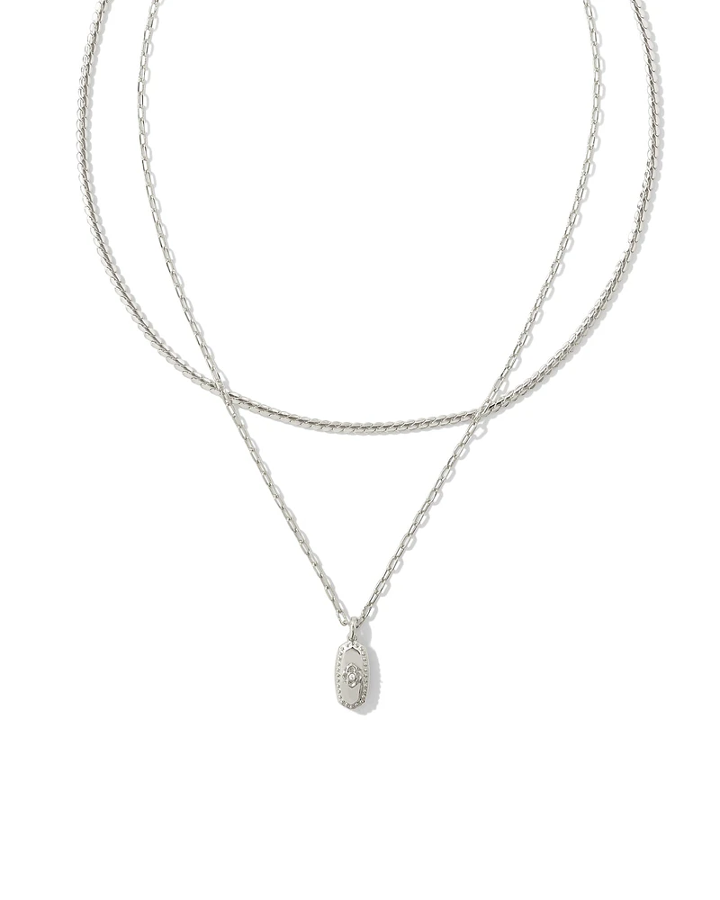 Rue Silver Multi Strand Necklace in White CZ