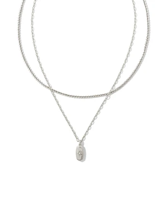 Rue Silver Multi Strand Necklace in White CZ
