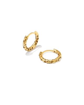 Maggie Huggie Earrings in Vintage Gold