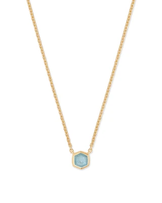 Davie 18k Gold Vermeil Pendant Necklace White Kyocera Opal