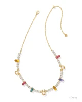 Disney | Kendra Scott Gold Mickey Mouse and Minnie Tennis Necklace White CZ