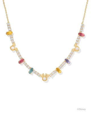 Disney | Kendra Scott Gold Mickey Mouse and Minnie Tennis Necklace White CZ