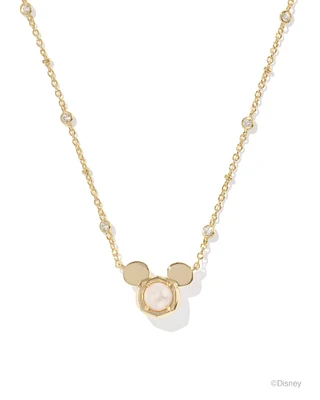 Disney | Kendra Scott Gold Mickey Mouse Short Pendant Necklace Bright Red Drusy