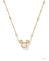 Disney | Kendra Scott Gold Mickey Mouse Short Pendant Necklace Bright Red Drusy