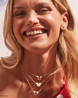 Disney | Kendra Scott Gold Mickey Mouse Short Pendant Necklace Bright Red Drusy