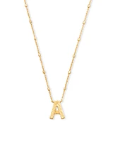 Letter A Pendant Necklace in Gold