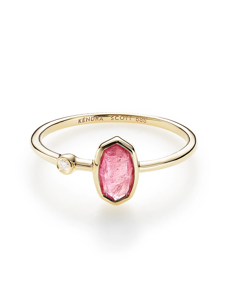 Chastain Ring Pink Tourmaline and 14k Yellow Gold