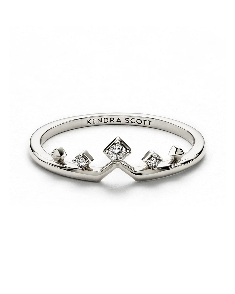 Michelle 14k White Gold Band Ring Diamond