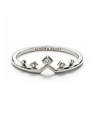 Michelle 14k White Gold Band Ring Diamond
