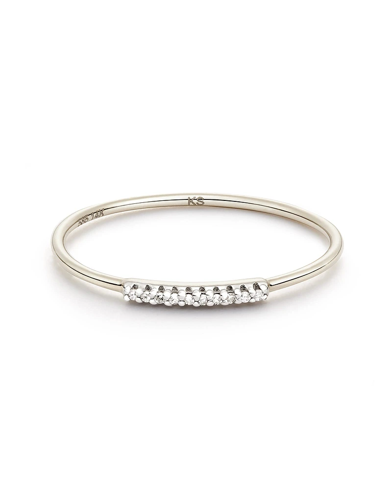 Mila 14k White Gold Band Ring Diamond