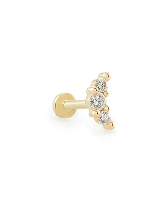 Orion Mini 14k Yellow Gold Single Stud Earring in White Diamond