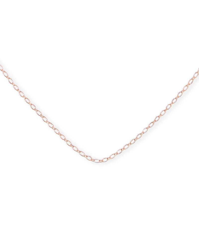 Inch Thin Chain Necklace in 18k Rose Gold Vermeil