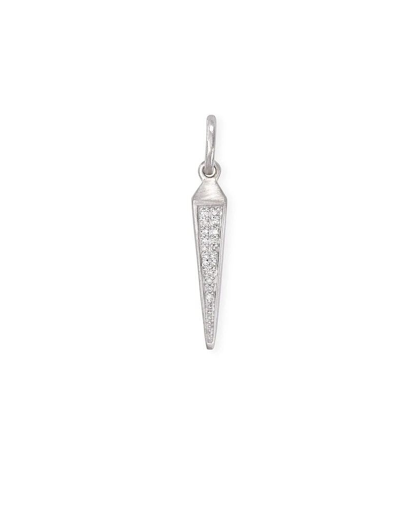Spike Charm Sterling Silver Charm in White Diamond